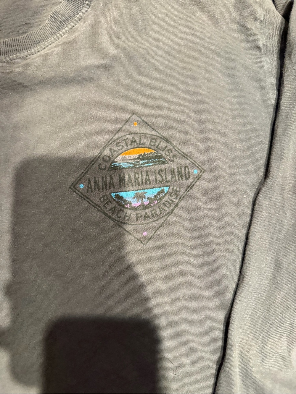 Anna Maria Island Coastal Long Sleeve Crewneck Shirt - Navy - Picture 2 of 4